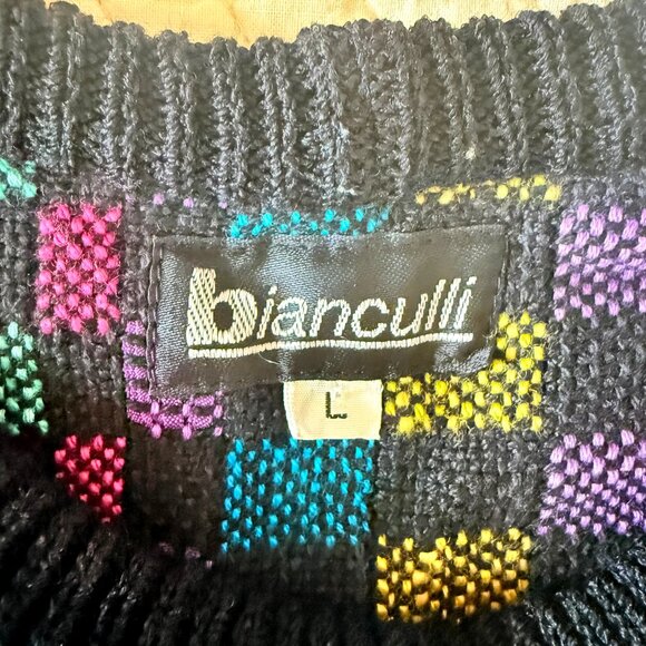 Vintage 80s Bianculli Neon Geometric Maximalist Women's Sweater Size L RARE - Picture 4 of 17